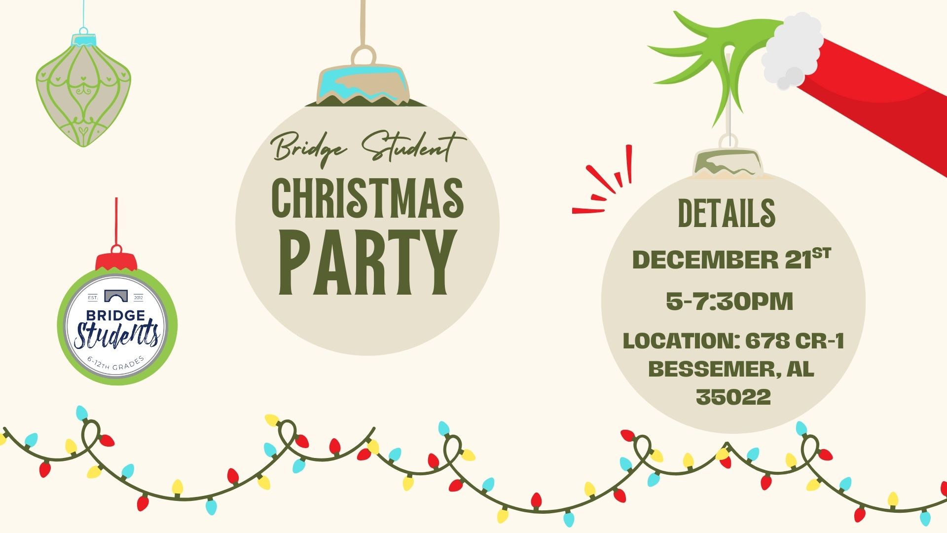 Green and Red Playful Festive Creative Christmas Party Invitation Poster (Presentation) (1)