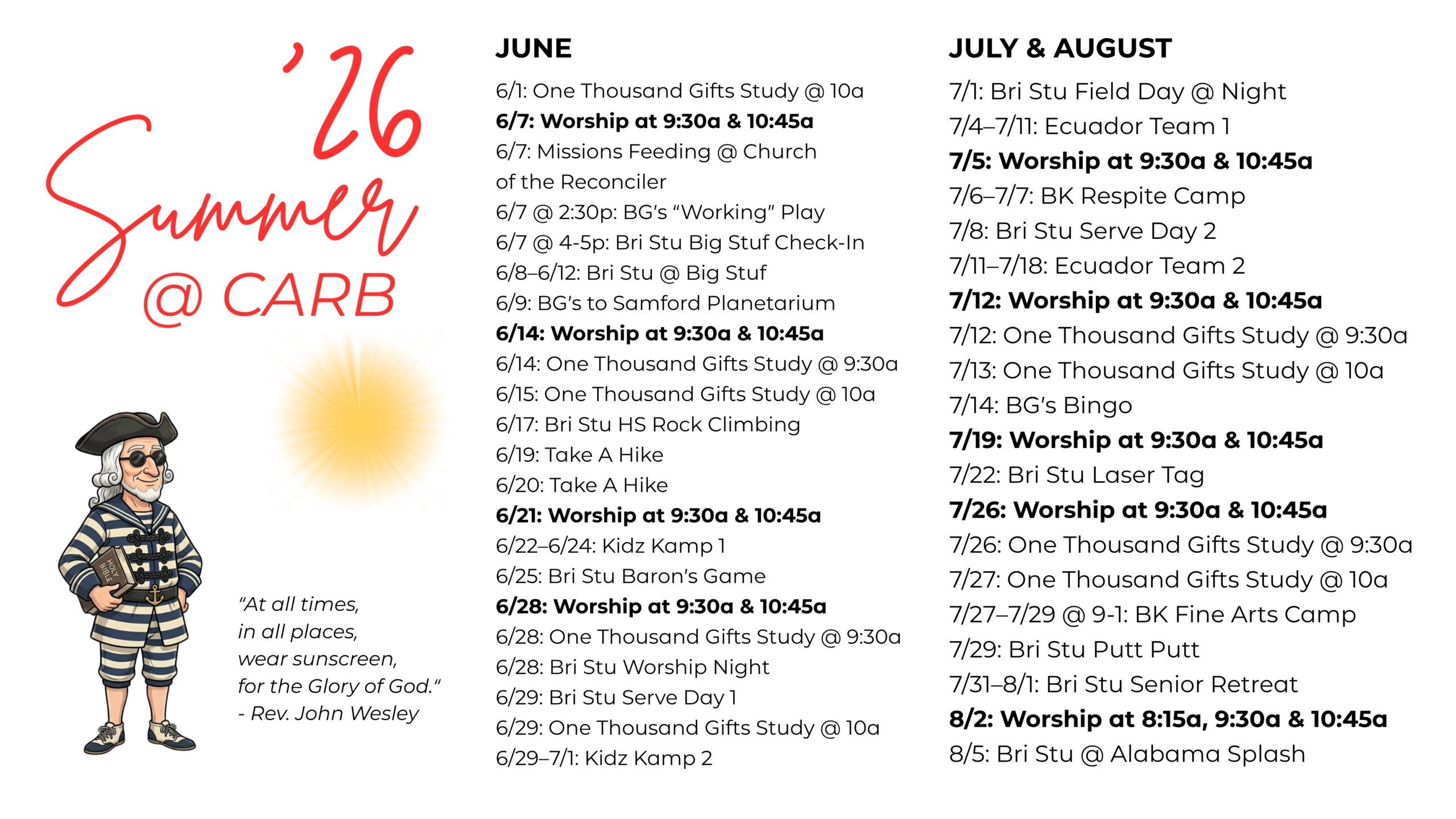 Summer Calendar (Presentation)